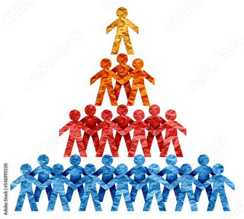 Social Class Stratification and different hierarchy categories of socio-economic groups based on ethnicity education wealth or economics and gender as upper classes middle and lower class