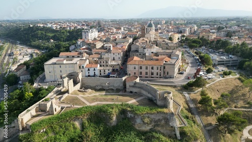 Aerial view of the Aragonese Castel, Ortona city, Italy