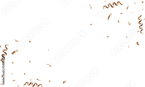 congratulatory background with gold confetti and serpentine. Vector illustration
