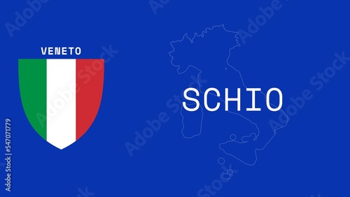 Schio: Illustration mit dem Ortsnamen der italienischen Stadt Schio in der Region Veneto