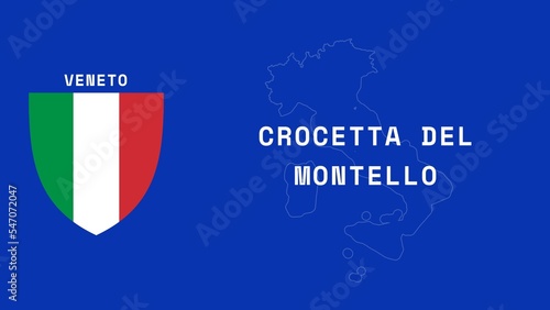 Crocetta del Montello: Illustration mit dem Ortsnamen der italienischen Stadt Crocetta del Montello in der Region Veneto