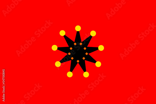 Republic of China war flag from 1912 to 1928, army flag, national symbol of Taiwan military flag vector illustration isolated.
