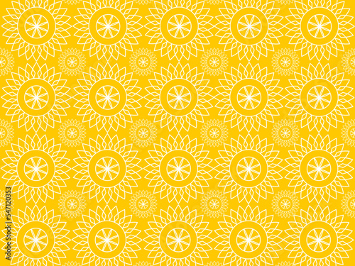 flower pattern on a yellow background