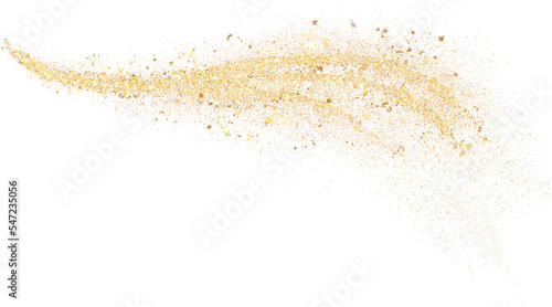 Abstract line hand-drawn with gold glitter