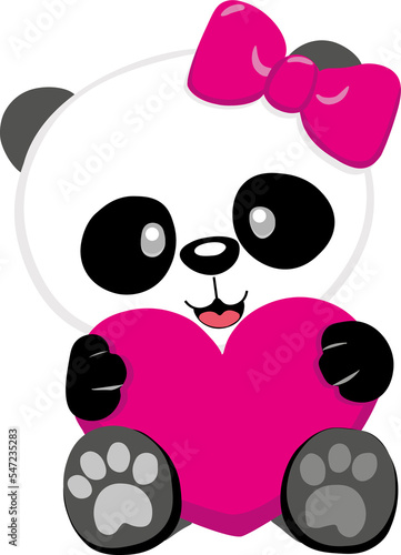 Oso para niños, oso panda, oso panda con corazón