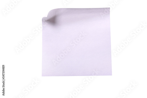 One single plain white sticky post it note isolated transparent background photo PNG file