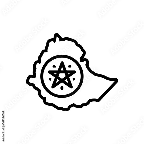 Black line icon for ethiopia
