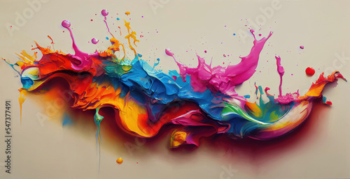 Colorful drops of paint splash as abstract background