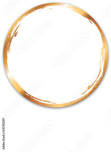 vector illustration of white colored circle banner with gol brush frame 