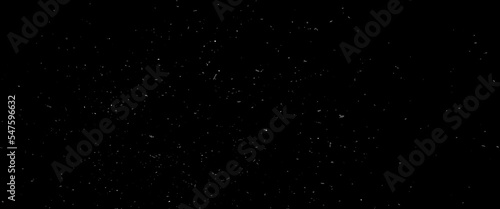 Abstract glitter background, snow imitation in silver, on black, white scratches isolated on a black background. template for design.
