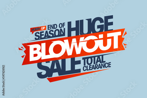 End of season huge blowout sale, total clearance web banner mockup