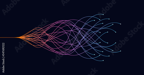 Ai technology. Concept of artificial intelligence. Green and dots lines. Digital, communication, science, networks