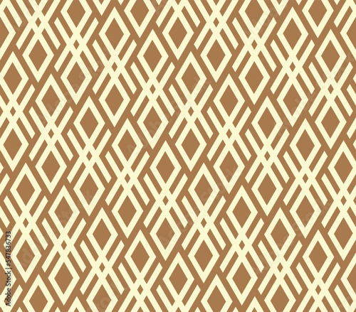 The geometric pattern with lines. Seamless vector background. Gold and beige texture. Graphic modern pattern. Simple lattice graphic design