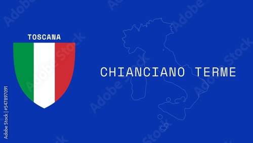 Chianciano Terme: Illustration mit dem Ortsnamen der italienischen Stadt Chianciano Terme in der Region Toscana