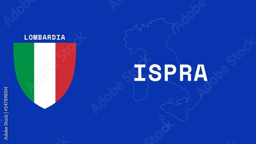 Ispra: Illustration mit dem Ortsnamen der italienischen Stadt Ispra in der Region Lombardia