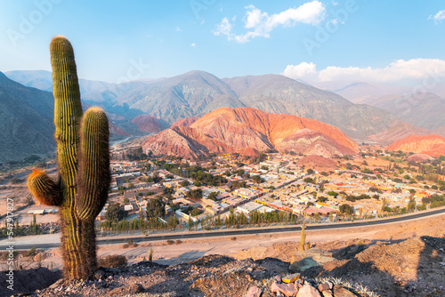 panoramic view of purmamarca native town in northern argentina