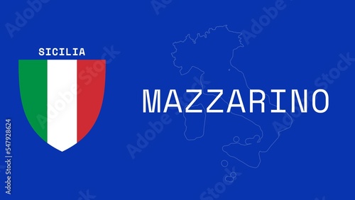 Mazzarino: Illustration mit dem Ortsnamen der italienischen Stadt Mazzarino in der Region Sicilia
