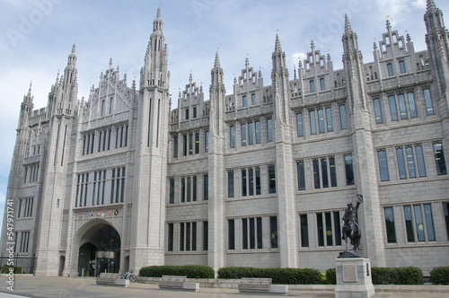 Majestic architecture of University of Aberdeen Marischal College in Aberdeen, Scotland