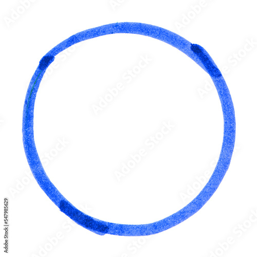 Unordentlicher blauer Kreis gemalt mit einem Stift