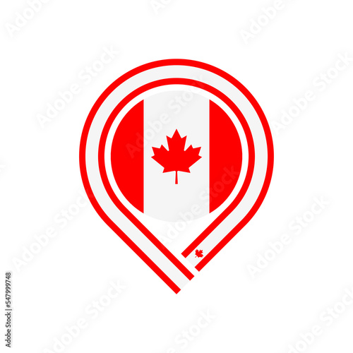 canada flag map pin icon. vector illustration isolated on white background
