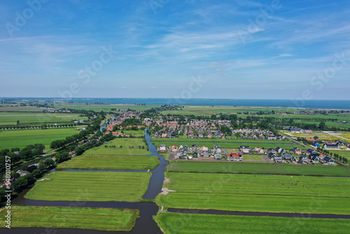 Dutch polder landscape from the air