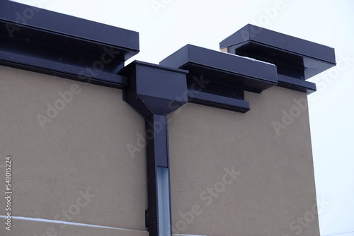parapet tin work and stepped flashing with gutter
