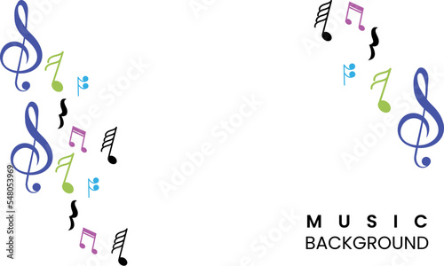 Musical notes colored background Royalty vector illustration, Musical notes background