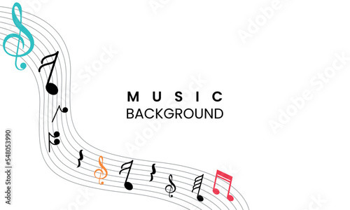 Notes Background, illustration vector music background