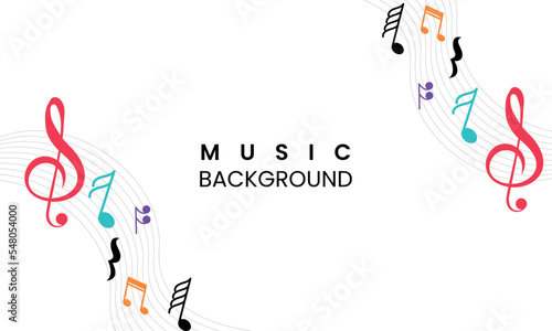 Notes music illustration background vector, music illustration