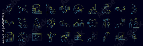Business and management handdraw nolan icons collection vector illustration design