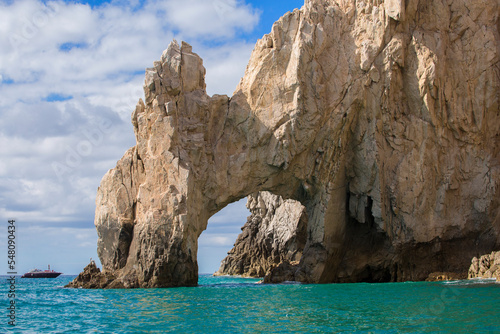The Arch and surrounding rock formations at Lands End in Cabo San Lucas, Mexico 