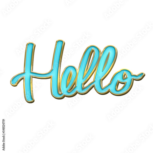 hello hand lettering text enamel pin ornament