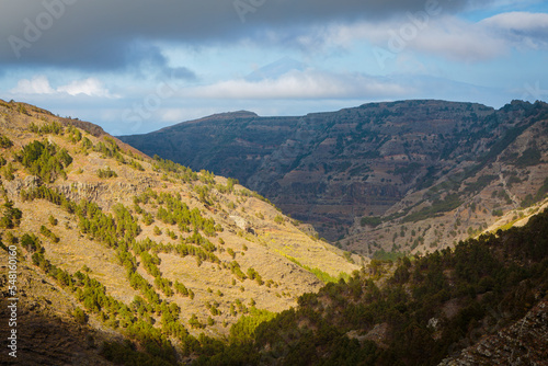 Wild mountain landscape on the isle of La Gomera, Spain