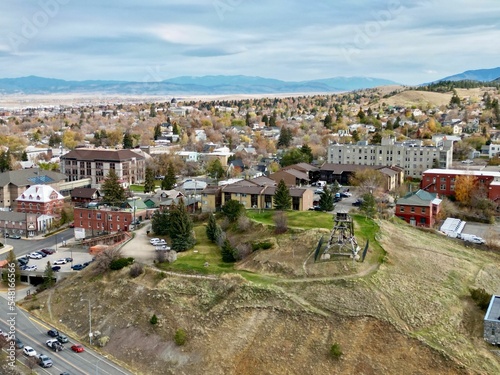 Aerial view of Helena Fire Tower in the United States