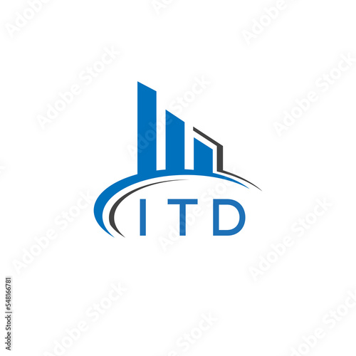ITD letter logo. ITD blue image. ITD Monogram logo design for entrepreneur and business. ITD best icon. 
