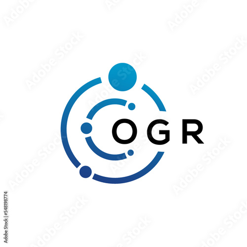 OGR letter technology logo design on white background. OGR creative initials letter IT logo concept. OGR letter design.