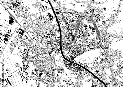 map of the city of Salzburg, Austria