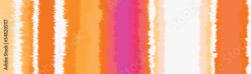 Washed orange, yellow, magenta blurry wavy ikat seamless pattern. Aquarelle effect boho fashion fabric for coastal nautical stripe wallpaper background. Stripe with blurry gradient tileable swatch.