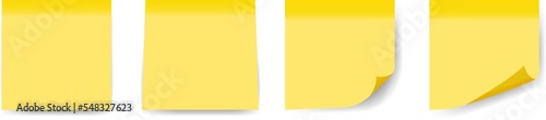 Set of realistic yellow sticks. Isolated note collection with shadows. Notes collection with shadow. PNG image on transparent background.