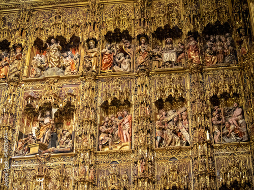 Detail of the altarpiece of Seville Cathedral Main Chapel