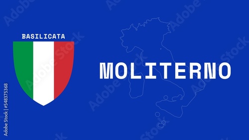 Moliterno: Illustration mit dem Ortsnamen der italienischen Stadt Moliterno in der Region Basilicata