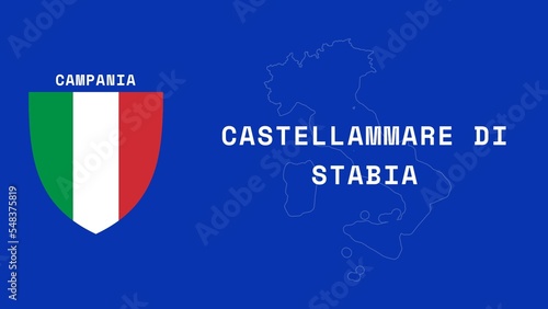 Castellammare di Stabia: Illustration mit dem Ortsnamen der italienischen Stadt Castellammare di Stabia in der Region Campania