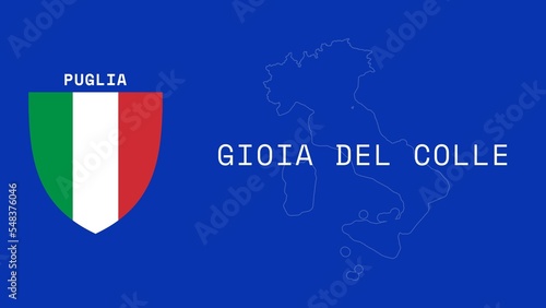 Gioia del Colle: Illustration mit dem Ortsnamen der italienischen Stadt Gioia del Colle in der Region Puglia