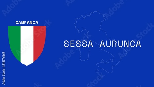 Sessa Aurunca: Illustration mit dem Ortsnamen der italienischen Stadt Sessa Aurunca in der Region Campania