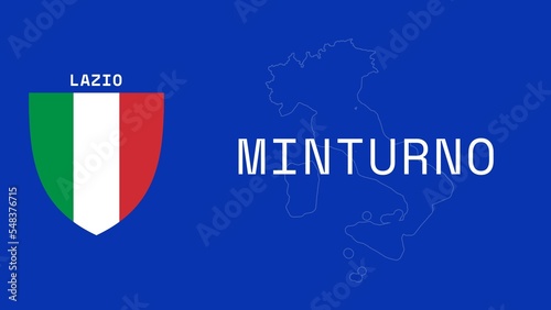 Minturno: Illustration mit dem Ortsnamen der italienischen Stadt Minturno in der Region Lazio