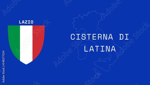 Cisterna di Latina: Illustration mit dem Ortsnamen der italienischen Stadt Cisterna di Latina in der Region Lazio