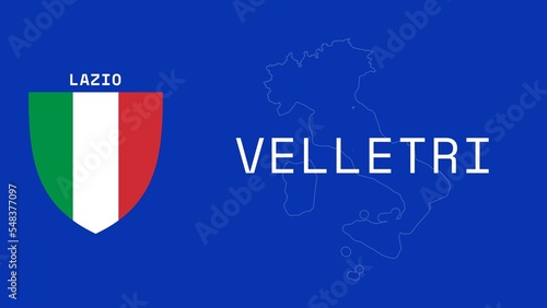 Velletri: Illustration mit dem Ortsnamen der italienischen Stadt Velletri in der Region Lazio