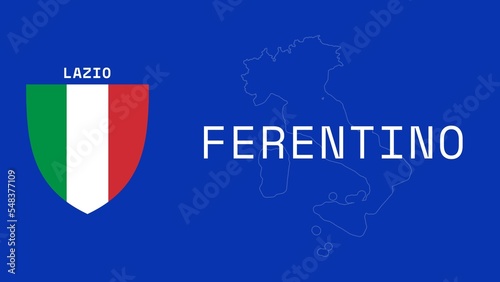 Ferentino: Illustration mit dem Ortsnamen der italienischen Stadt Ferentino in der Region Lazio