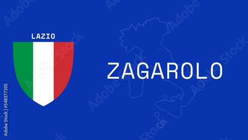 Zagarolo: Illustration mit dem Ortsnamen der italienischen Stadt Zagarolo in der Region Lazio