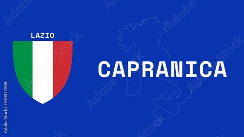 Capranica: Illustration mit dem Ortsnamen der italienischen Stadt Capranica in der Region Lazio